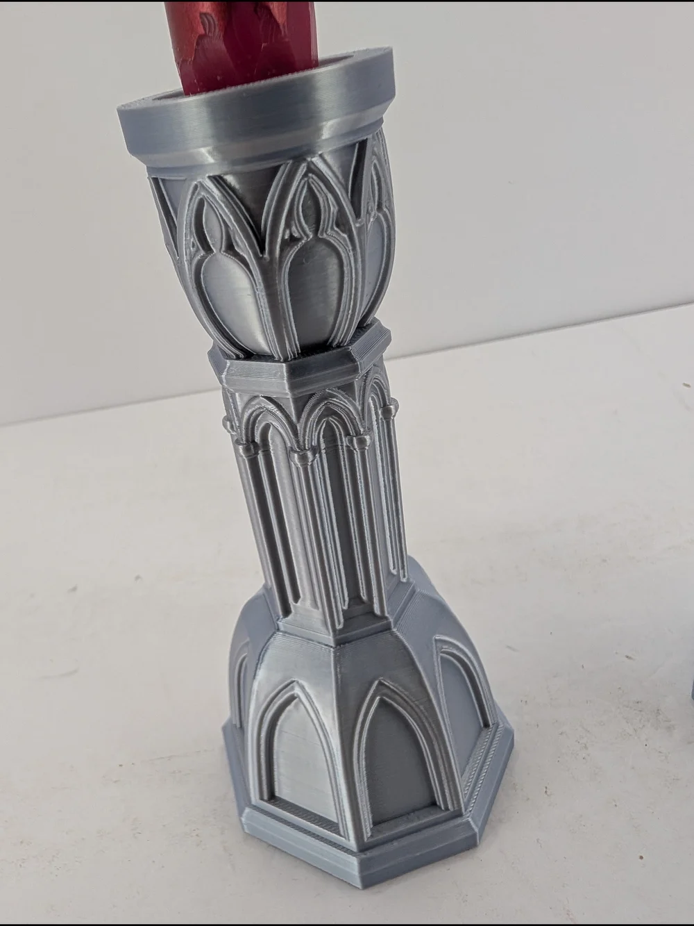 Elegant Silver Gothic-Style Candle Holders